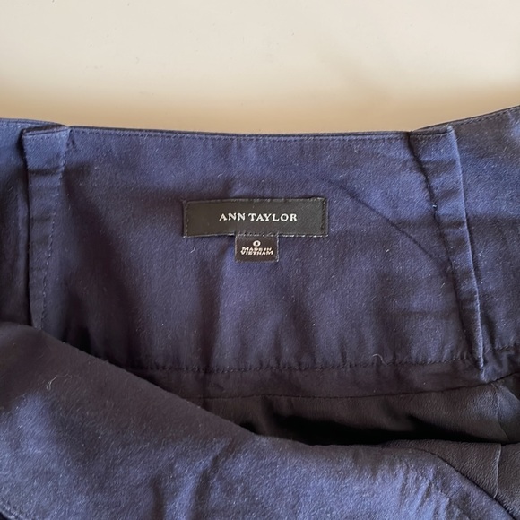 Ann Taylor Navy Cotton Macramé Lace A-line Midi Skirt - Picture 2 of 5